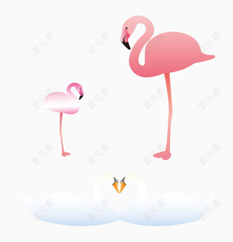 小清新卡通装饰天鹅