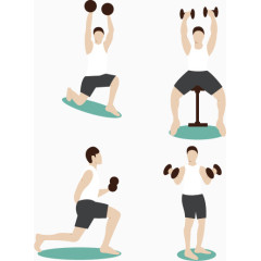 男士举重健身剪影