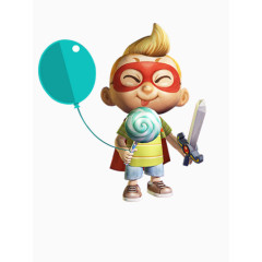 拿气球的小男孩