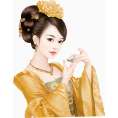 手绘古风古典气质美女