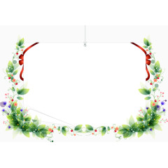 清新绿叶吊牌边框