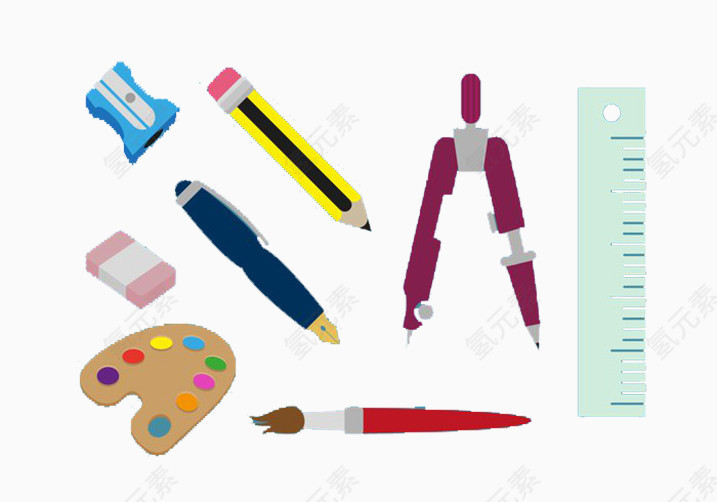 圆规尺子画板橡皮