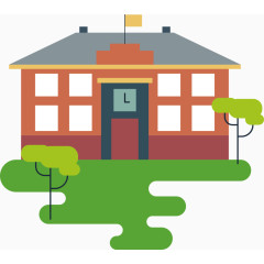 手绘学校建筑素材