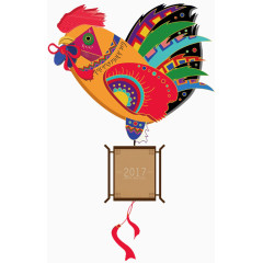 中国风鸡年灯笼插画