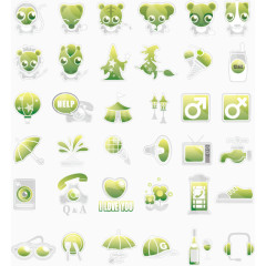 绿色卡通矢量图标