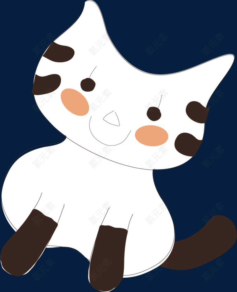 小猫咪卡通手绘图标元素