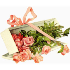 花饰图片手绘花饰  精美玫瑰花礼盒