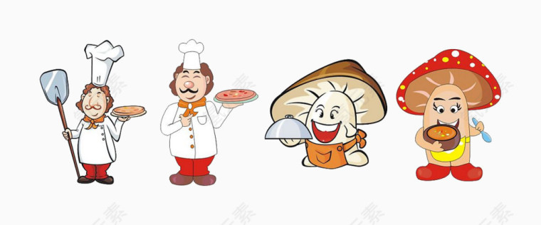 卡通精美披萨美食