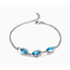 蓝宝石纯银手链