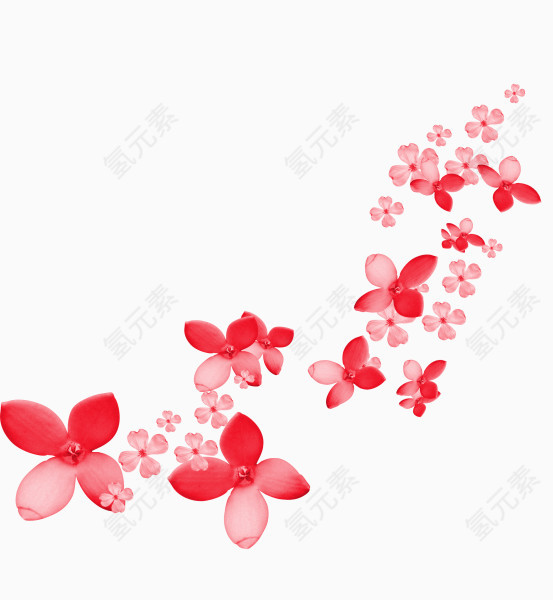 粉红色花瓣飘落