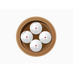 扁平化卡通美食小笼包