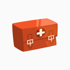 卡通手绘红色医药箱