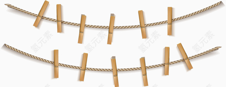 矢量手绘木夹子