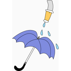 手绘喷水雨伞图案
