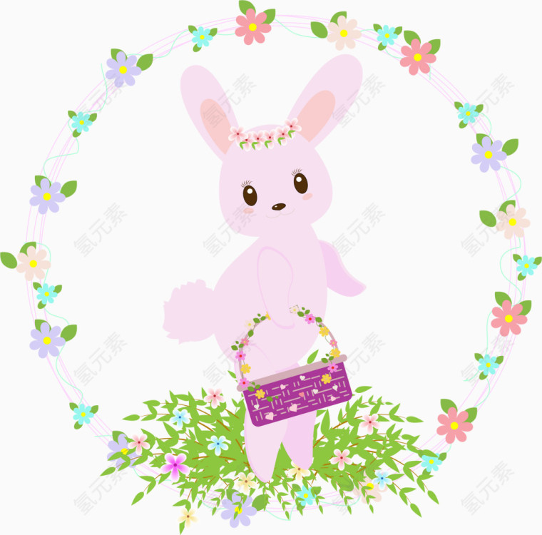 手绘卡通小兔子