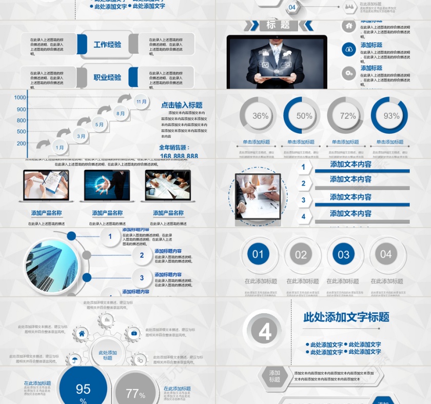 PPT模版商务会议策划总结年终动态预览图第3张