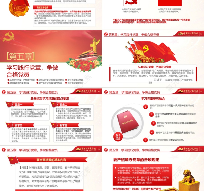 中国共产党章程两学一做ppt第9张