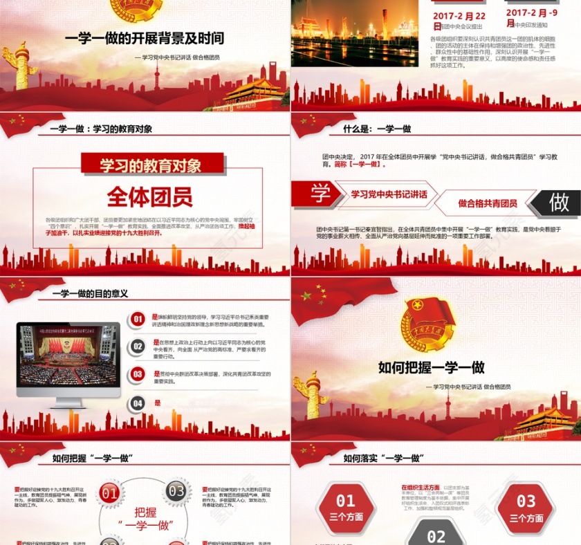 中国共青团一学一做学习党中央书记讲话做合格党员ppt第2张