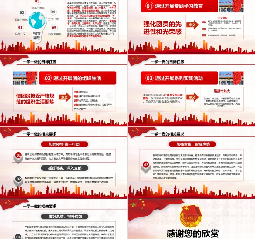 中国共青团一学一做学习党中央书记讲话做合格党员ppt第5张