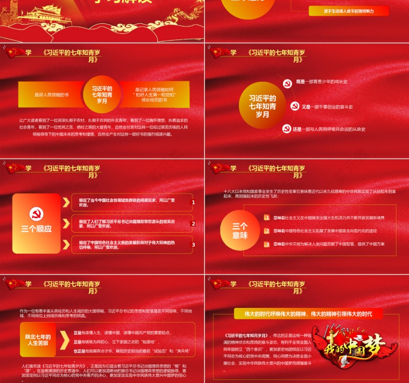 习近平的七年知青岁月学习解读PPT模板第3张