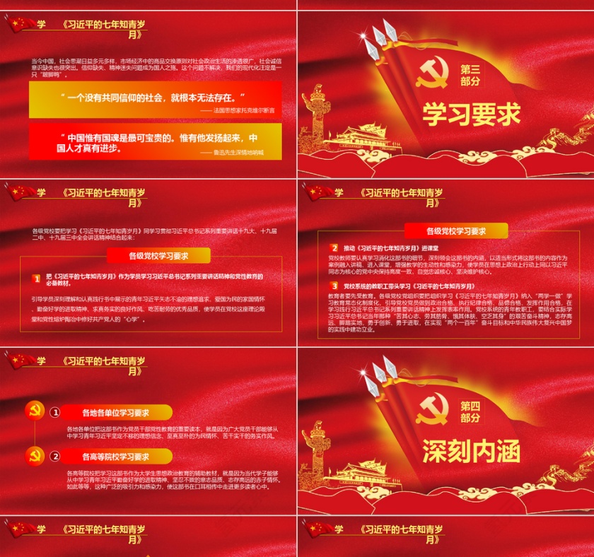 习近平的七年知青岁月学习解读PPT模板第4张