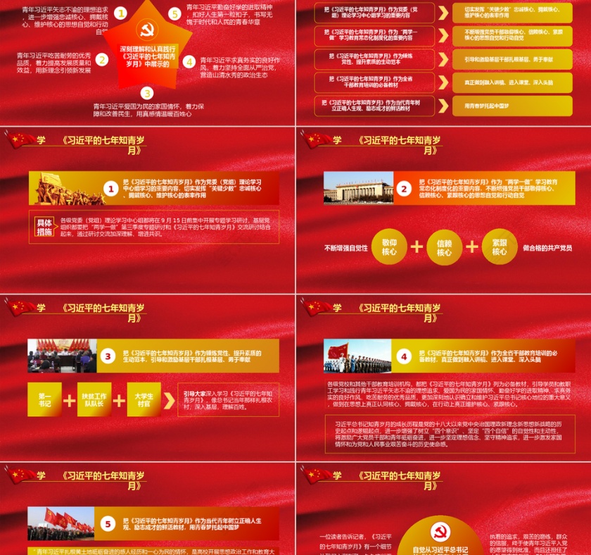 习近平的七年知青岁月学习解读PPT模板第5张