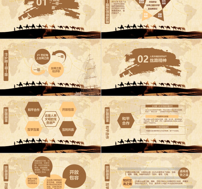 一带一路新丝绸之路ppt第2张