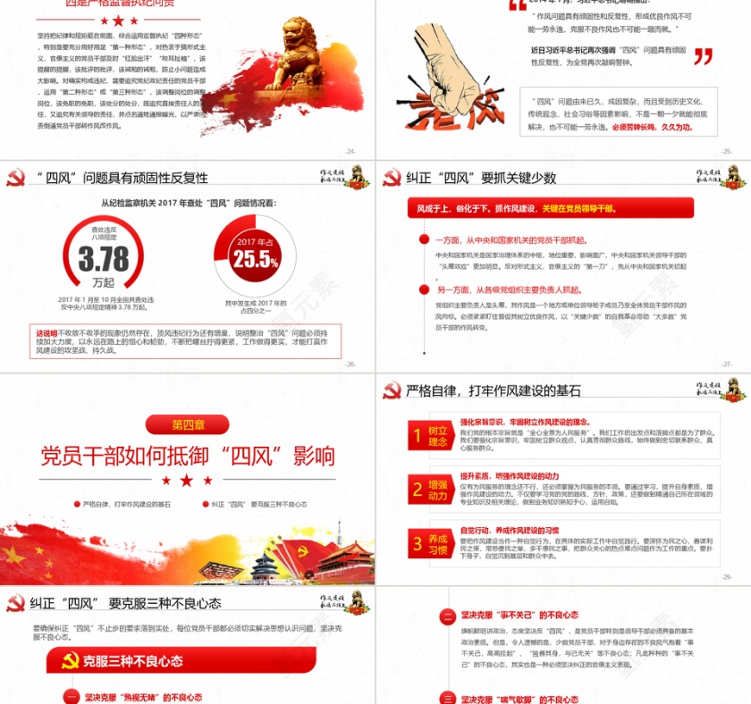 四风问题全面从严治党ppt第5张