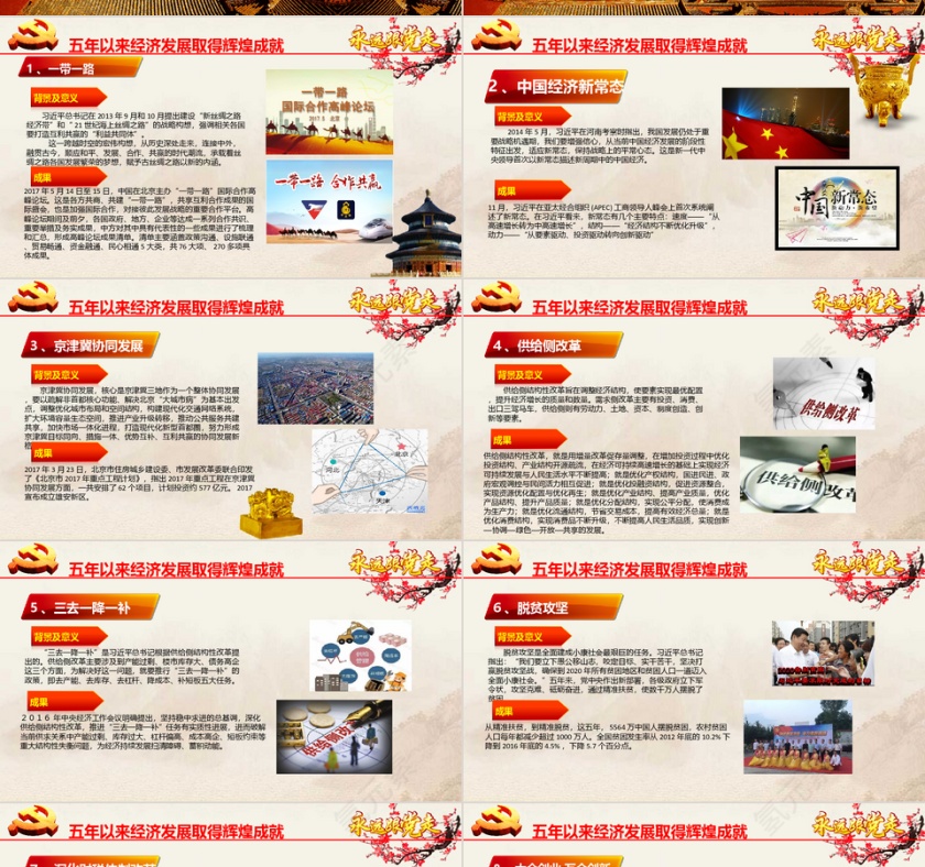 十九大PPT模板第4张