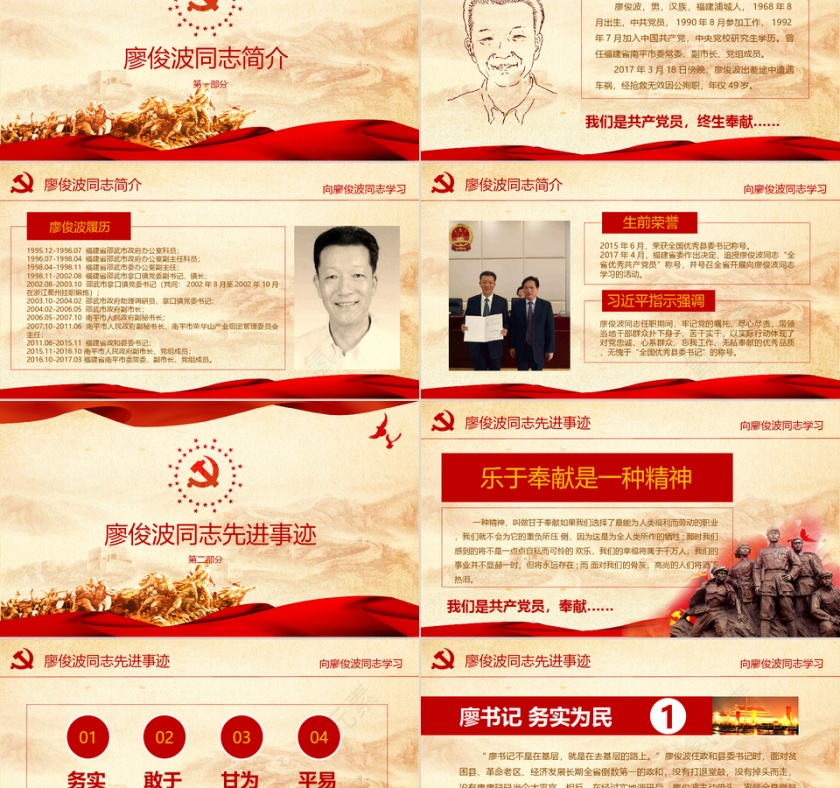 向廖俊波同志学习2PPT:第2张