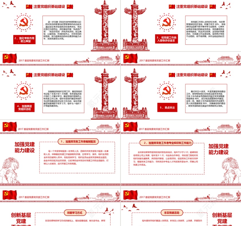 党支部党委工作报告PPT模板第5张