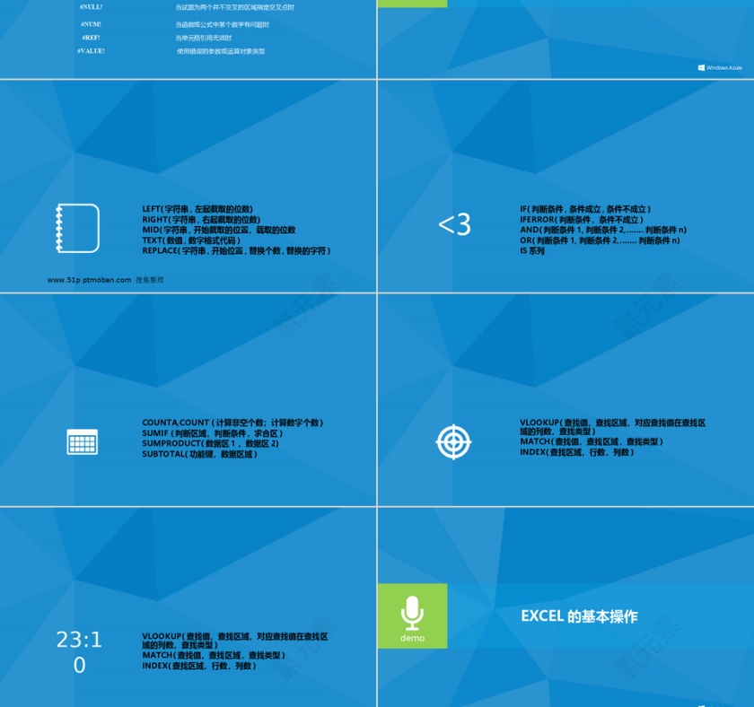 蓝色简约大气2007版Excel教程培训ppt模板第3张