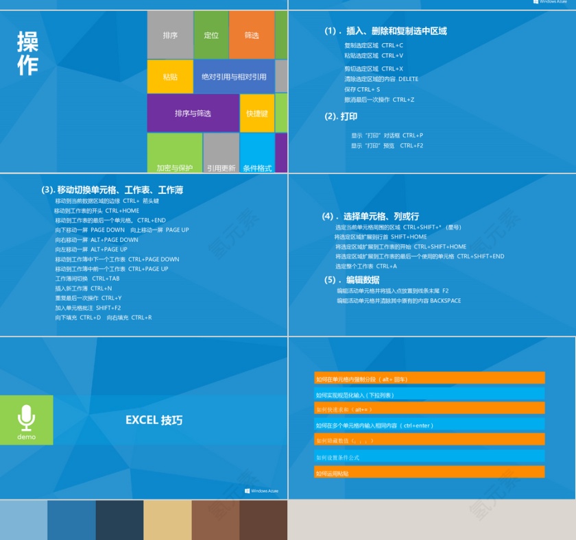 蓝色简约大气2007版Excel教程培训ppt模板第4张