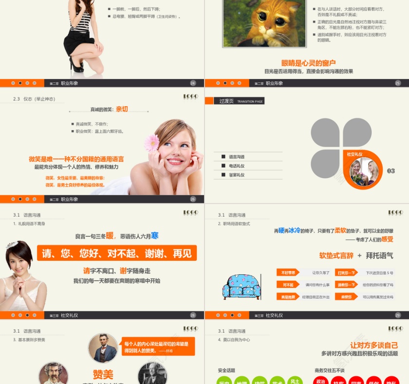 实用礼仪培训讲座课件PPT模板第5张