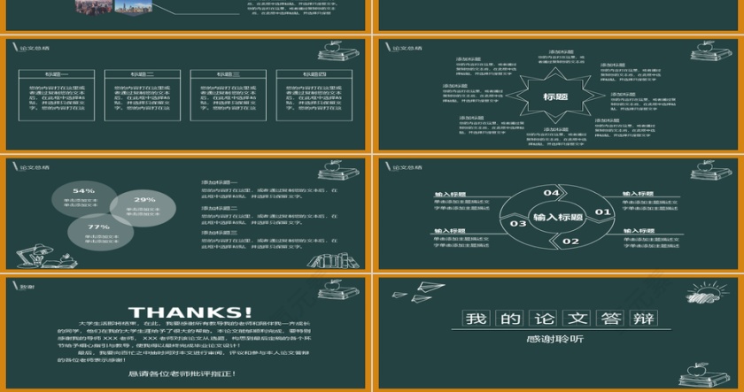 黑色大气黑板报风格毕业答辩第3张