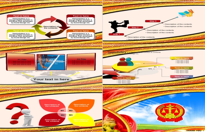 简约大气图表总结党政军PPT模板第6张