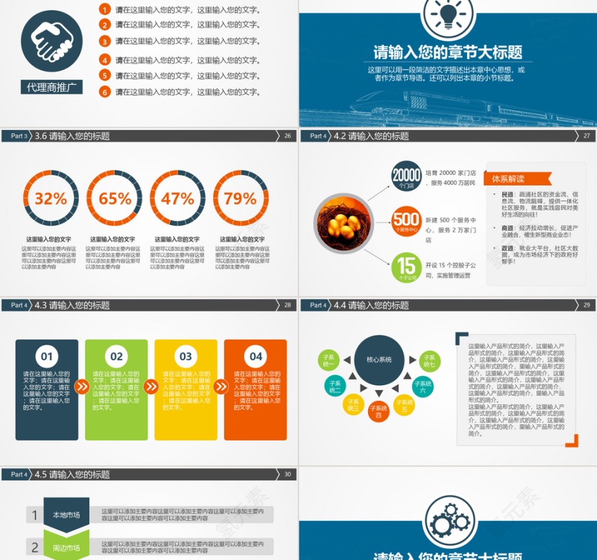 蓝色大气火车高铁运输通用PPT模板第5张