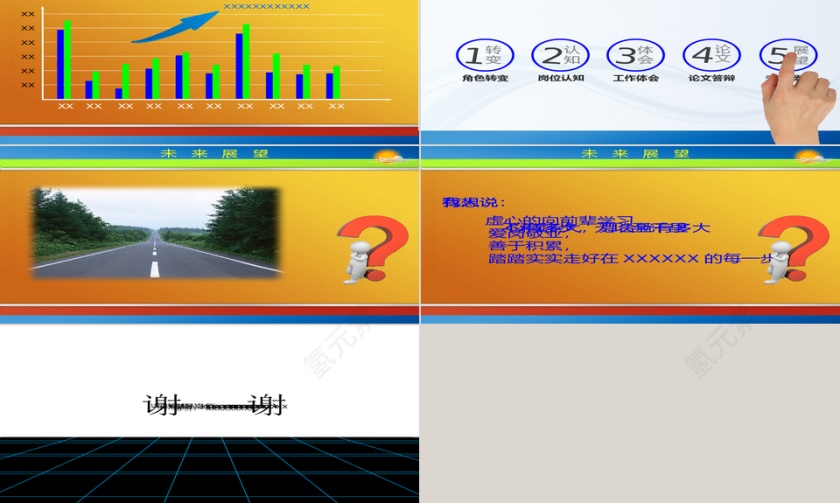彩色大气转正述职报告年终总结ppt第4张