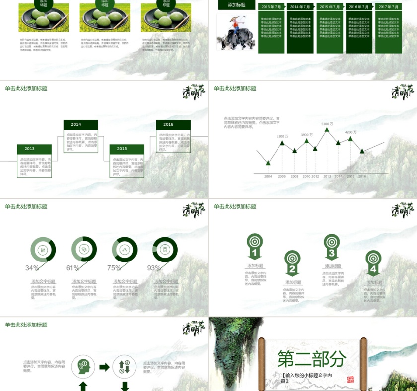 中国传统节日清明节踏青PPT第2张