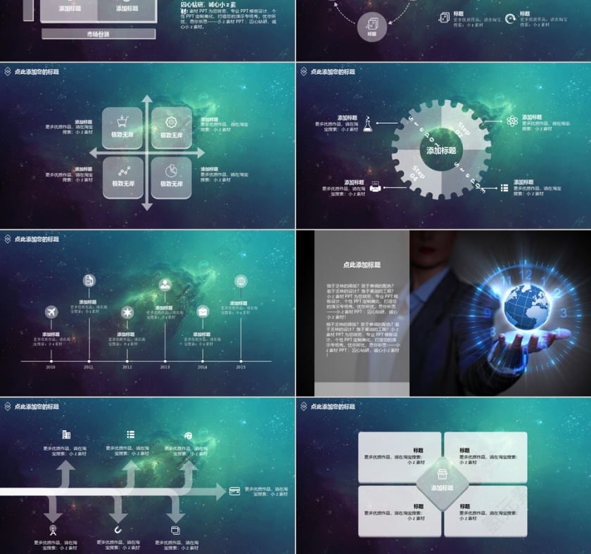 深蓝色科技感PPT通用模板第3张