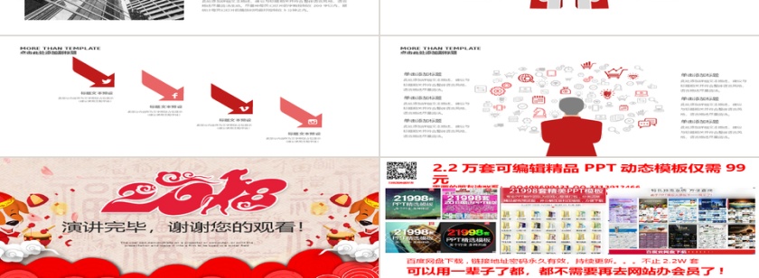 大气红色年终工作总结PPT第3张