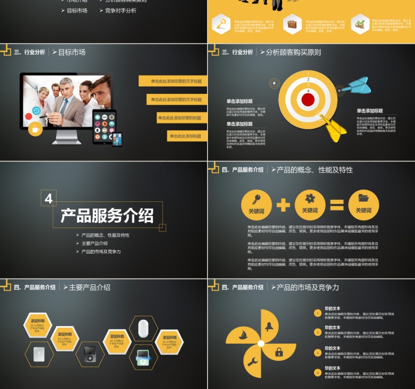 商业计划书工作报告ppt模板动态预览图第3张