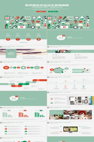 医学相关公司总结答辩ppt模板
