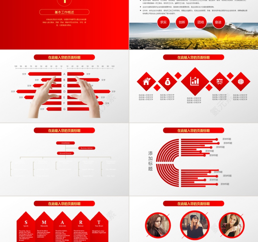 红色招商银行工作总结PPT模板第2张