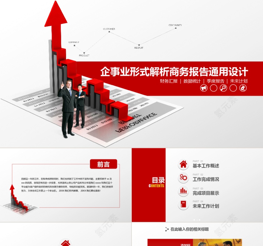 金融商务分析报告PPT模板第1张