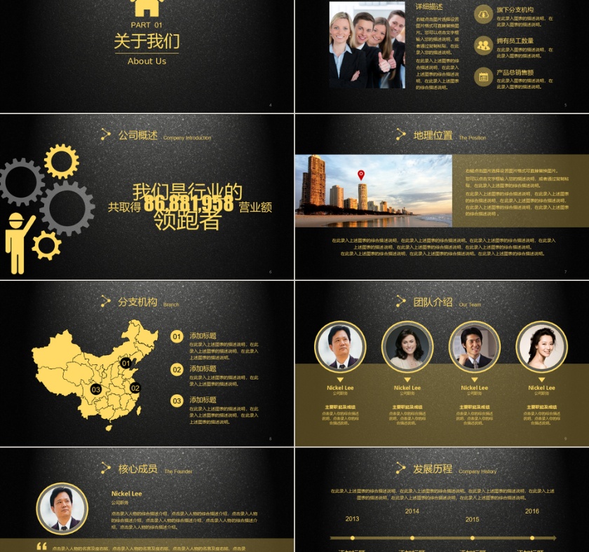 IOS风格金色高端PPT模板第2张