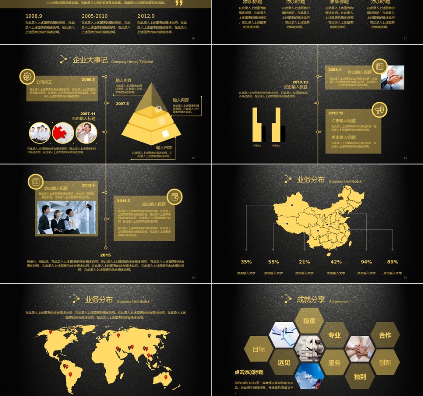 IOS风格金色高端PPT模板第3张