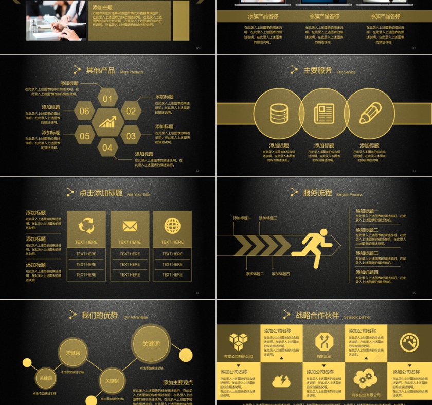 IOS风格金色高端PPT模板第6张