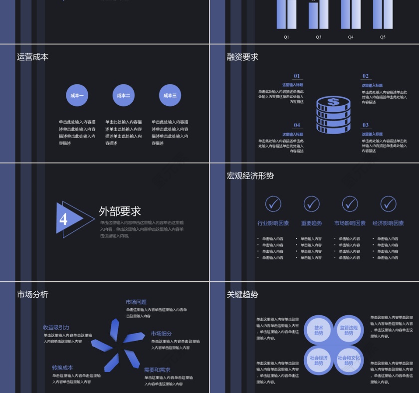 黑蓝色简约大气商业计划书PPT第3张