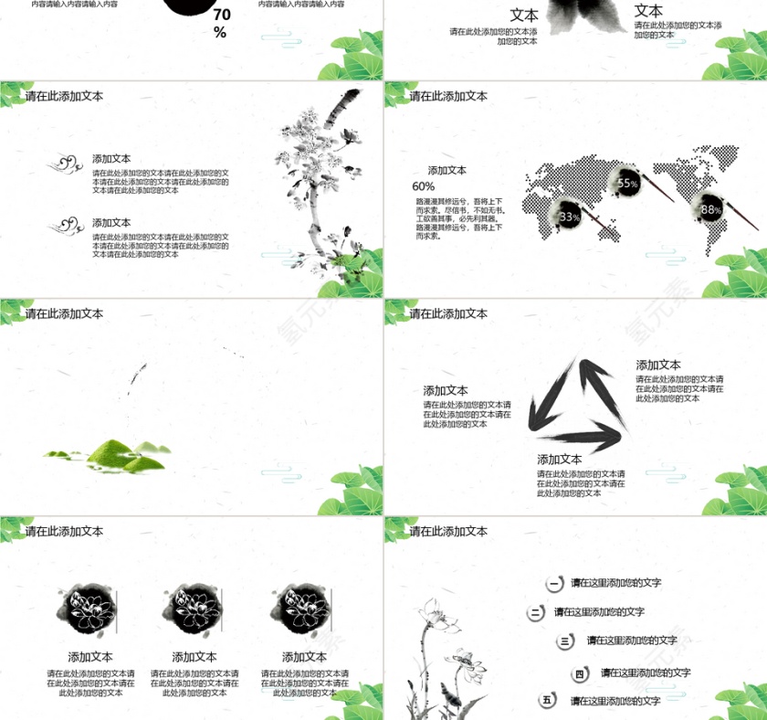 商务总结汇报PPT模第3张
